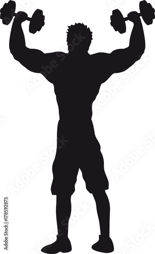 hanteln umriss hand arm muskeln stark workout gym beast mode cool design logo gewicht heben bodybuilder