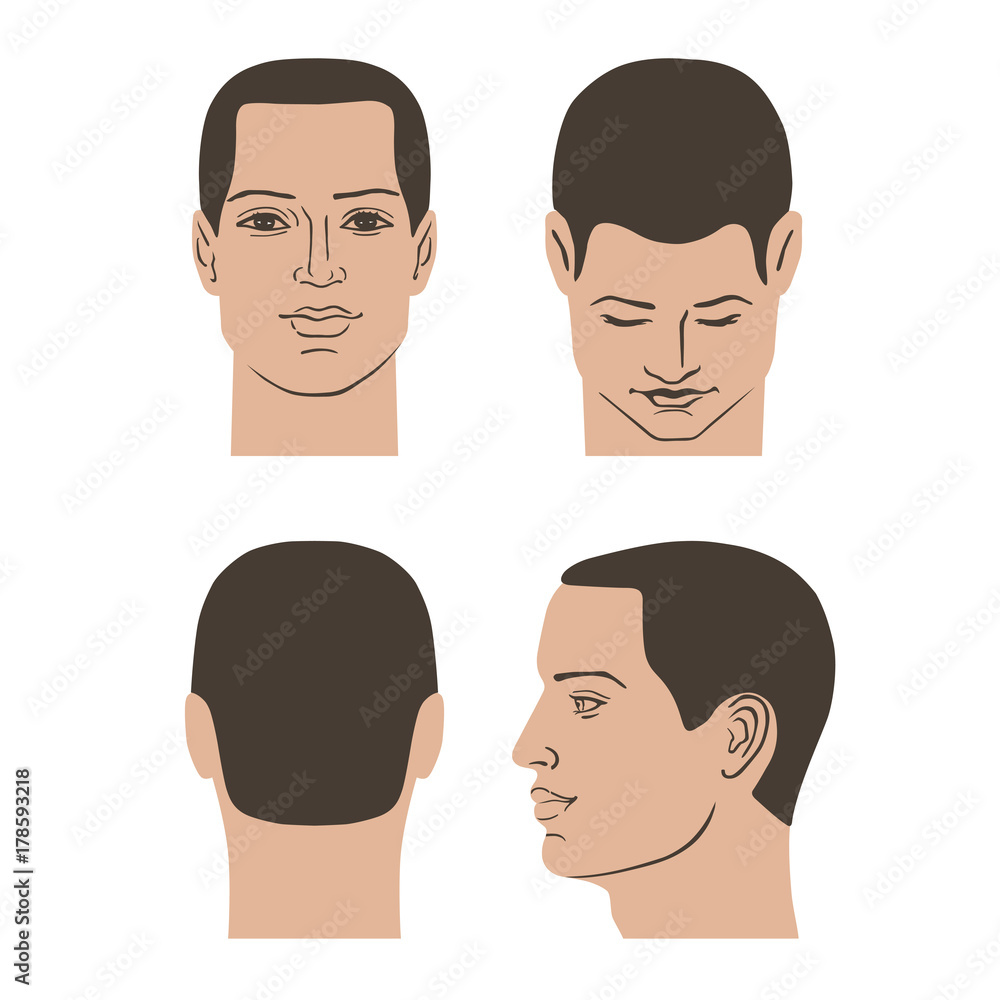 Man hairstyle head set Man hairstyle head set