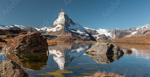 Matterhorn peak reflected on a lake