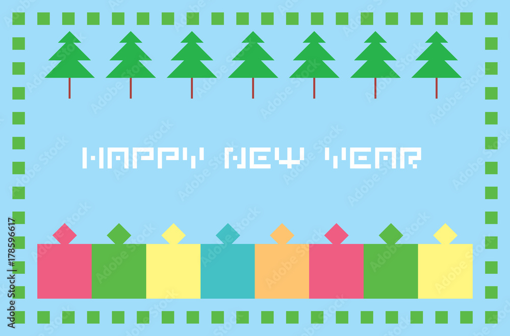 Christmas card. Happy New Year. Text design.
