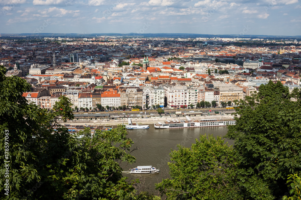 City Of Budapest Cityscape From Gellert Hill