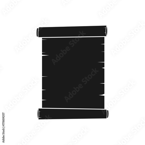 Old scroll paper icon isolated on white background. Retro sheet icon, illustration of ancient parchment. Vector illustration