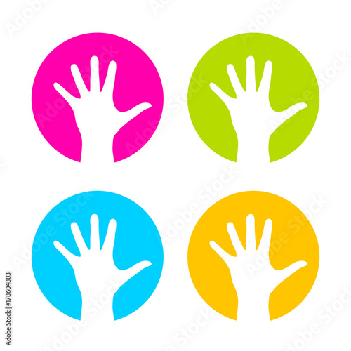 Raised hand vector logo