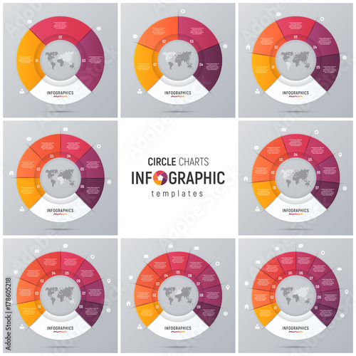 Vector circle chart infographic templates for presentations, adv