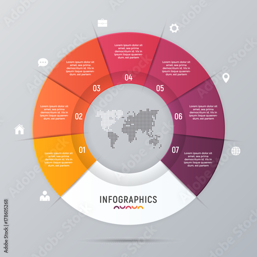 Vector circle chart infographic template for presentations, adve