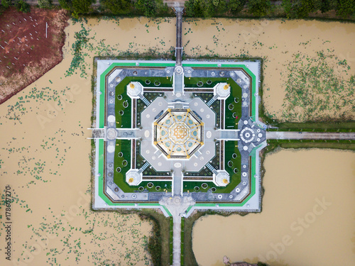 Wat thung setthi Khon Kaen shot from drone photo