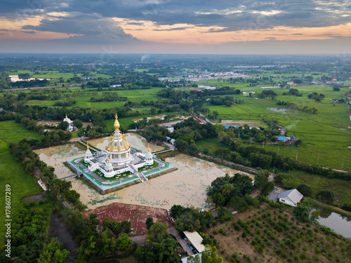 Wat thung setthi Khon Kaen shot from drone