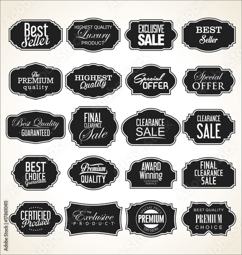 Retro vintage frame and label collection