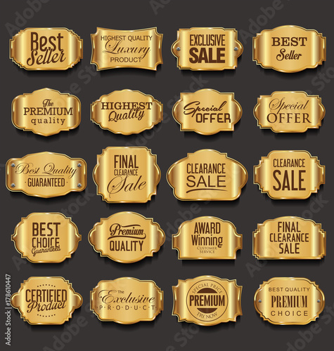 Retro vintage frame and label collection