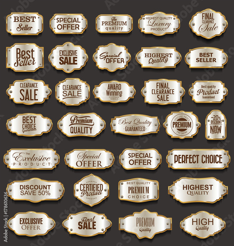 Retro vintage frame and label collection