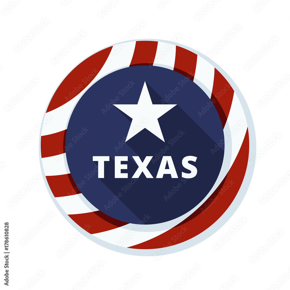 Texas button label illustration Texas button label illustration