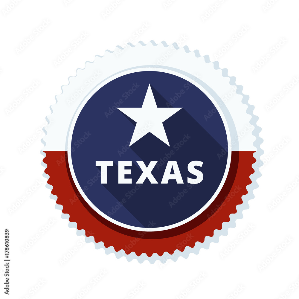 Texas button label illustration Texas button label illustration