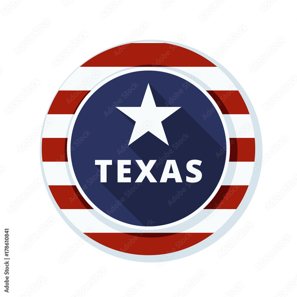 Texas button label illustration Texas button label illustration