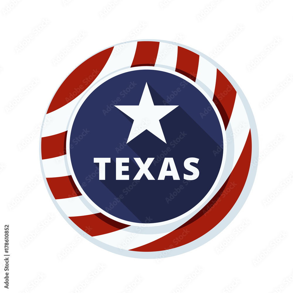 Texas button label illustration
