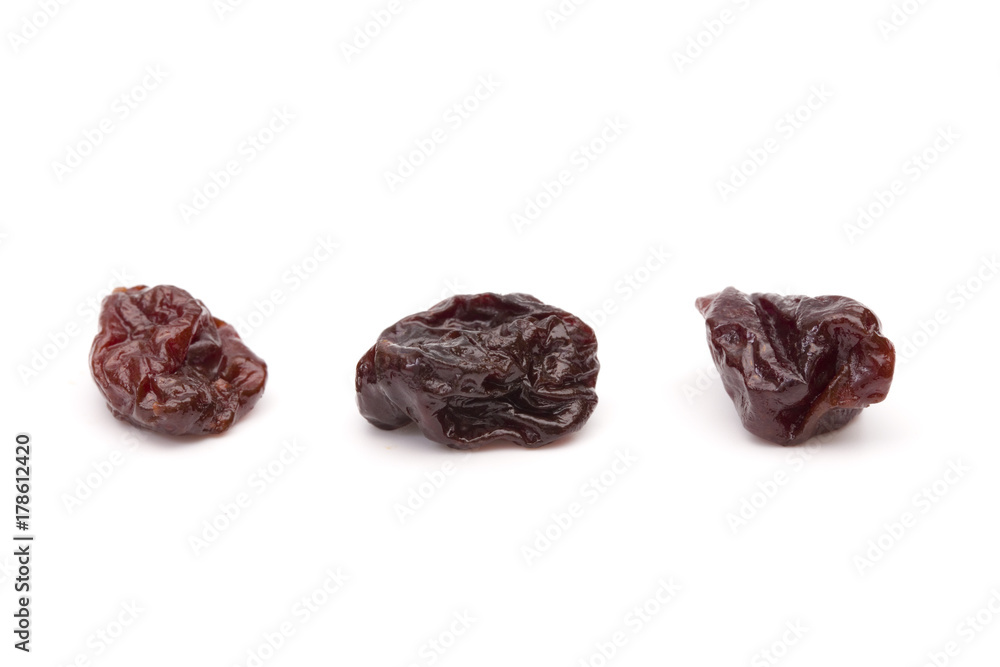 Dried Cherries on a White Backgroun Dried Cherries on a White Backgroun