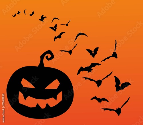 Pumpkin and bats