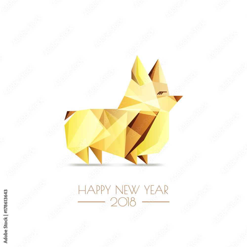Happy Chinese New Year 2018. Vector greeting card, poster, banner with ...
