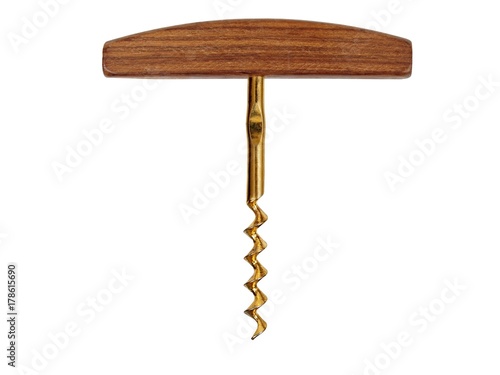 Foto Old corkscrew on white