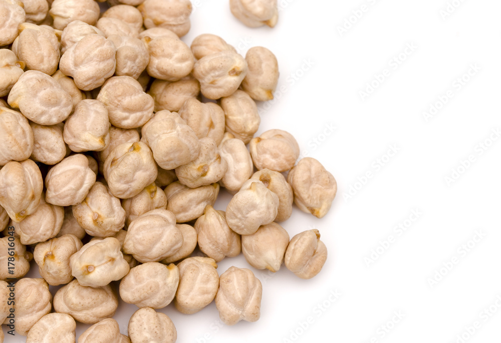 Dry Chickpeas on a White Background Dry Chickpeas on a White Background