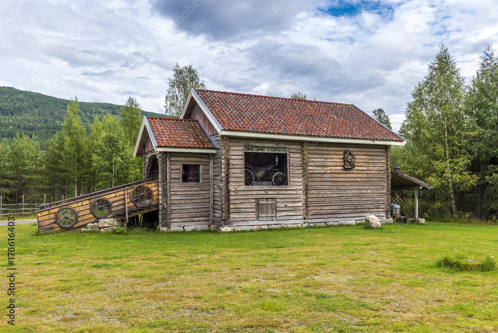 Traditional scandinaian house in the contryside Traditional scandinaian house in the contryside