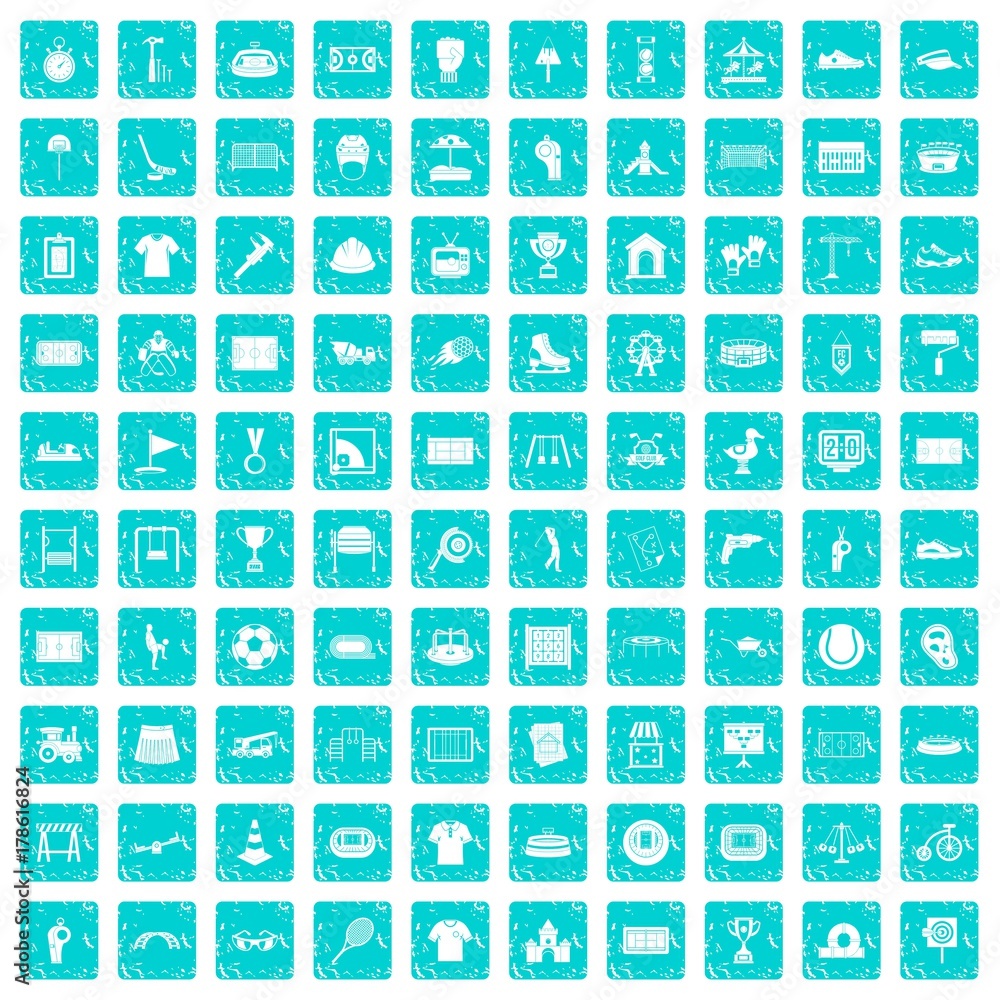 100 playground icons set grunge blue 100 playground icons set grunge blue