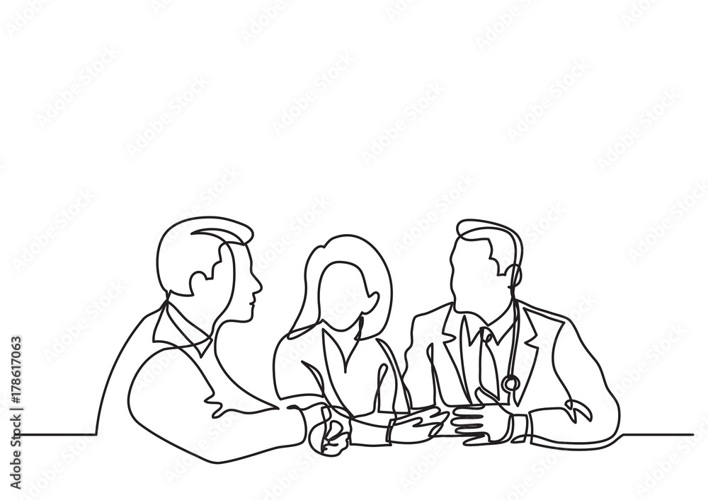continuous line drawing of doctors concilium continuous line drawing of doctors concilium