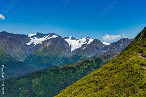 View towards anf from Mount Alyeska in Alaska United States of A photo