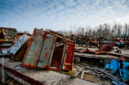 Chernobyl dump equipment in Pripyat. © leo_nik
