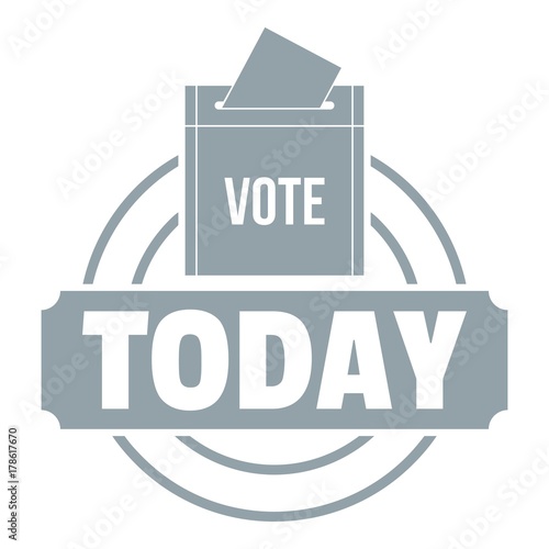 Vote today logo, simple gray style