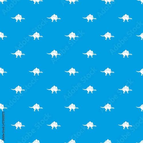 Stegosaurus dinosaur pattern seamless blue