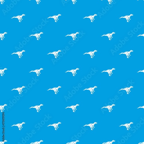 Ornithopod dinosaur pattern seamless blue