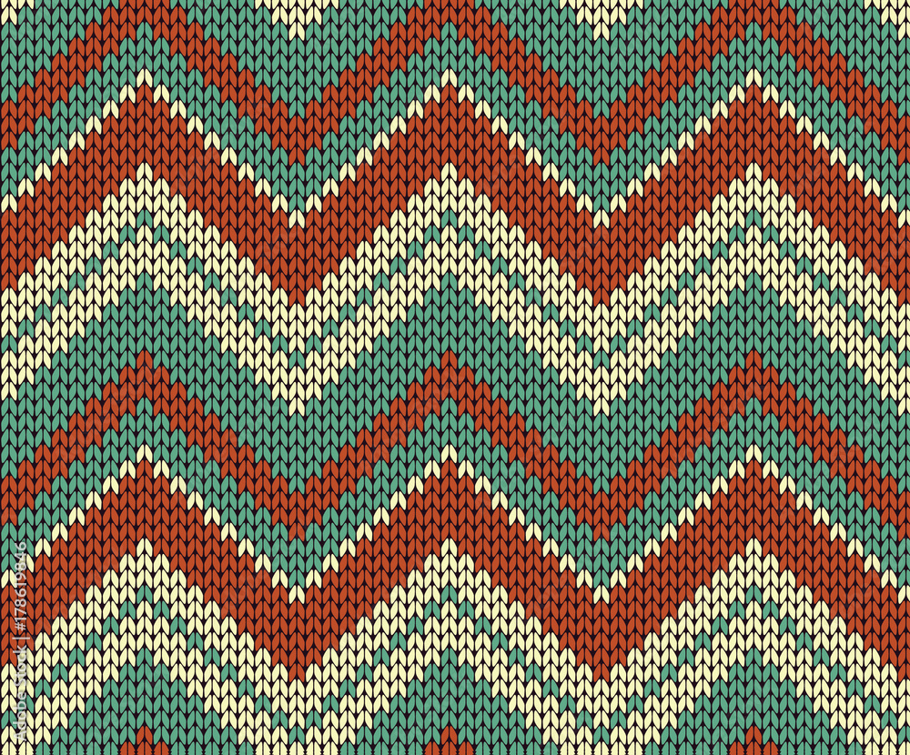 Seamless knitted vector pattern