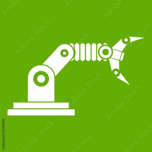 Robotic hand manipulator icon green