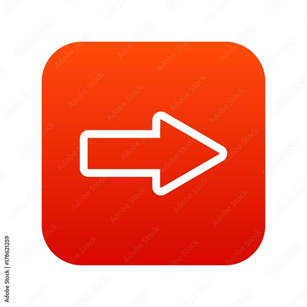 Cursor to right icon digital red Cursor to right icon digital red