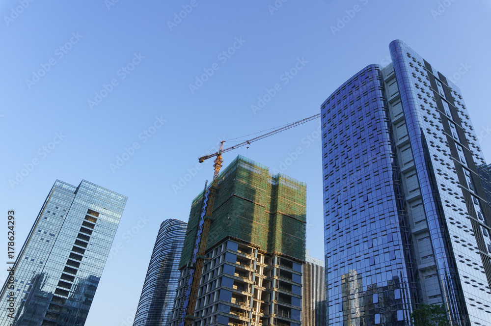 Fototapeta premium Construction Site, Common Modern Building