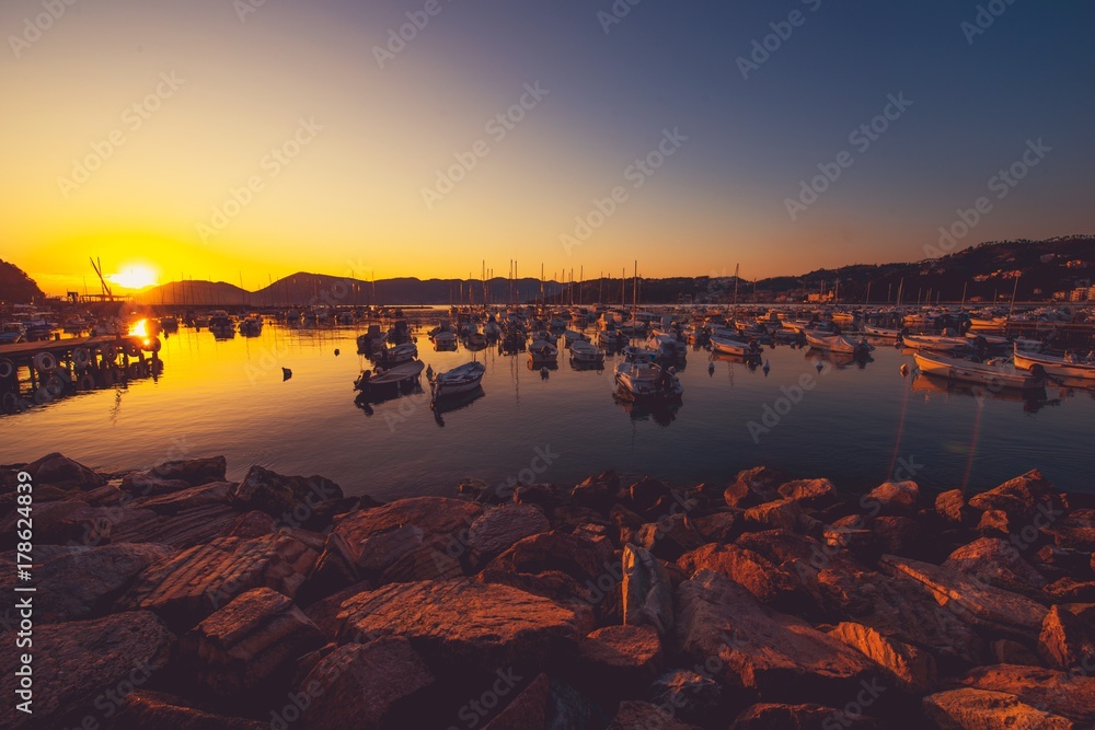 Fototapeta premium Lerici Marina Scenic Sunset