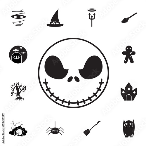scarecrow icon. Set of Halloween icons