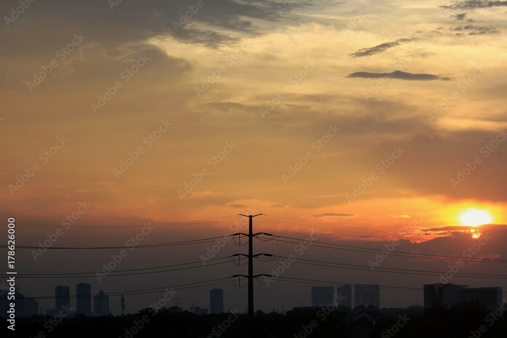 Fototapeta premium City sunset