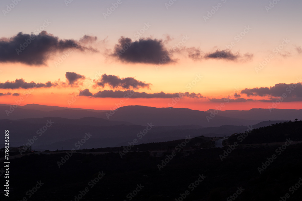 sun rise minthis hills cyprus