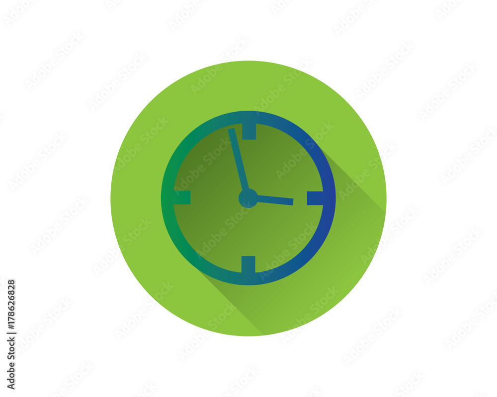 clock long shadow icon clock long shadow icon
