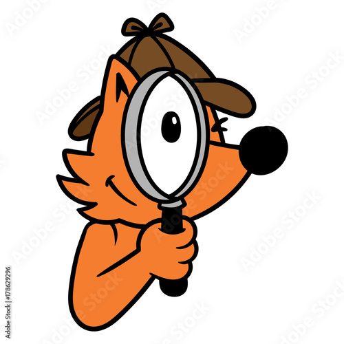 Cartoon Dog or Fox Detective