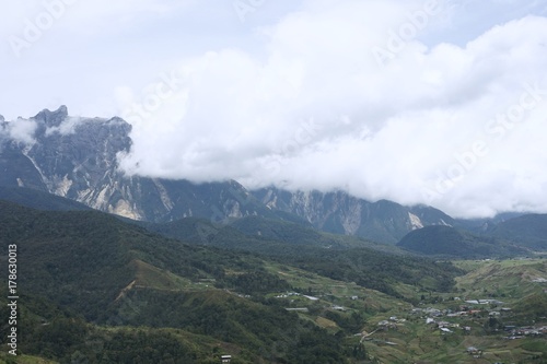 the mountain with clouds at Kundasang, Sabah, Malaysia
