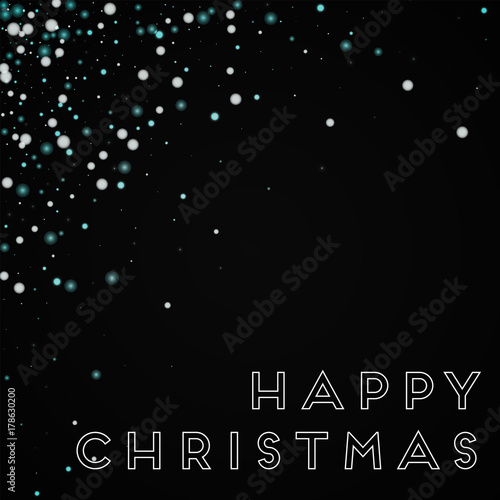 Wallpaper Mural Happy Christmas greeting card. Beautiful falling snow background. Beautiful falling snow on black background. Delightful vector illustration. Torontodigital.ca