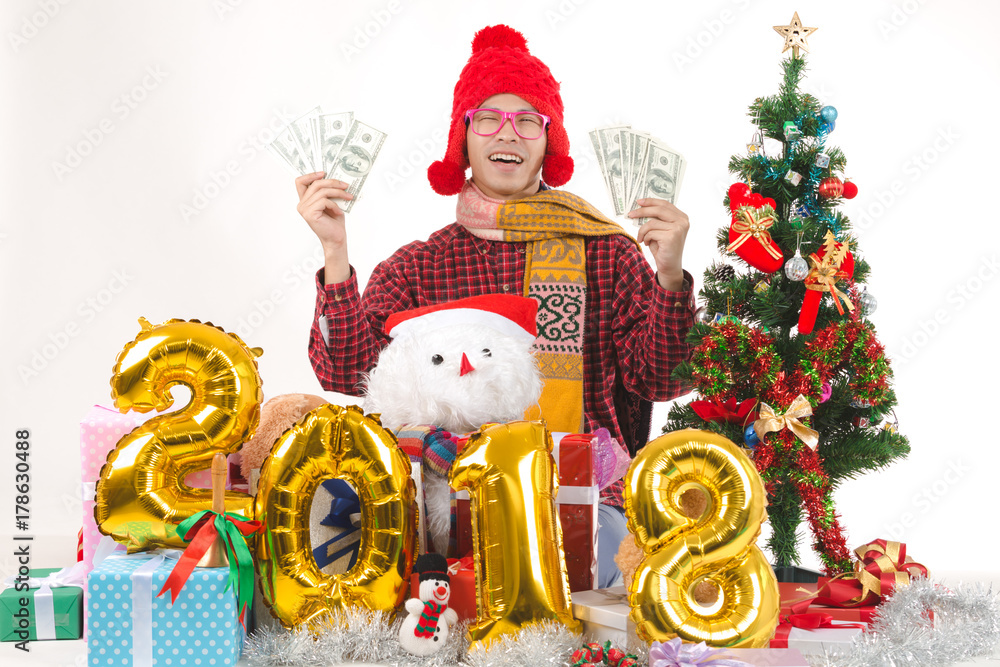 Men very happy christmas and happy new year 2018