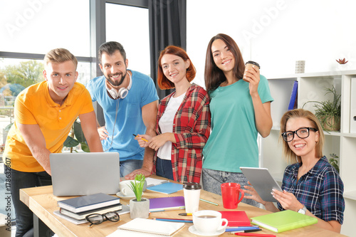 Group of young students stu...