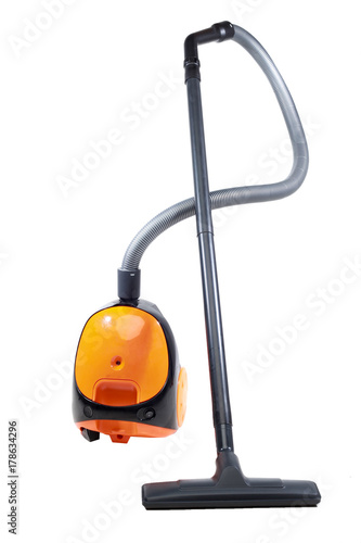 A small home vacuum isolated with white background