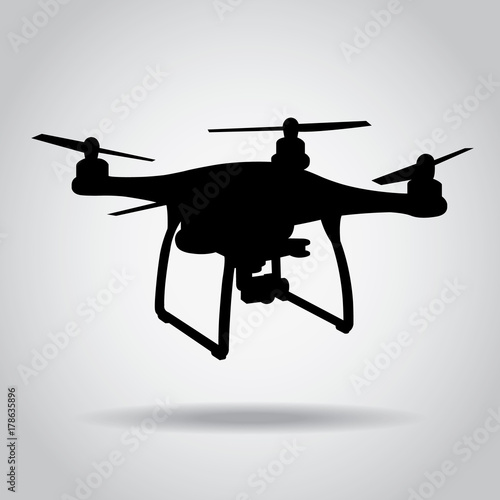 Drone black Icon Camera Picture Video vector photo