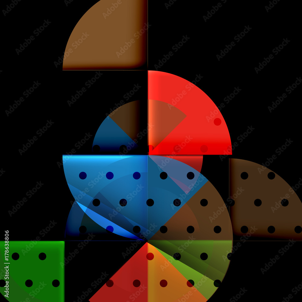 Circle elements on black background Circle elements on black background