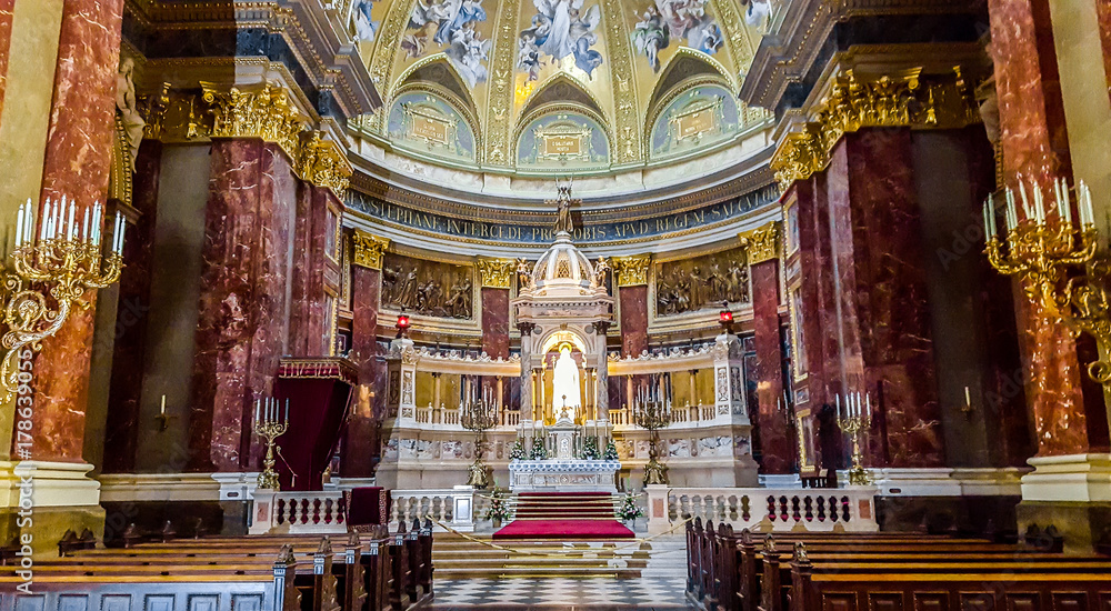 Interior of St.Stephen Basilica. Budapest, Hungary