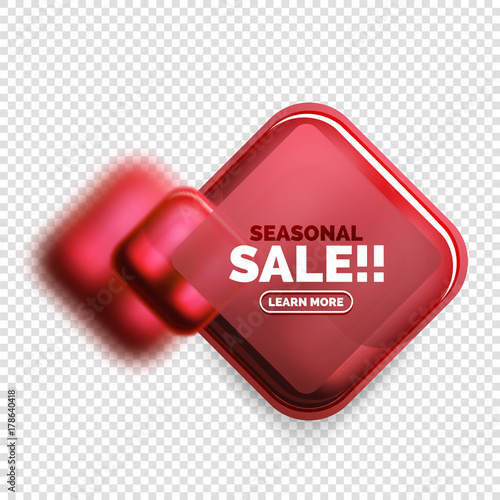 Square shape sale button label tag